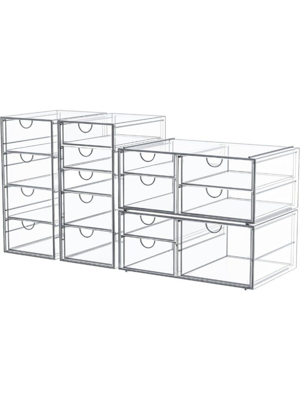 16-Drawer Acrylic Makeup & Desk Organizer - Stylish Storage Solution
